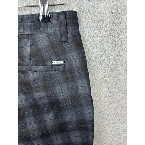 Tasso Elba Greg Norman Performance Pant Men Size 32x30 Gray Black Plaid Golf